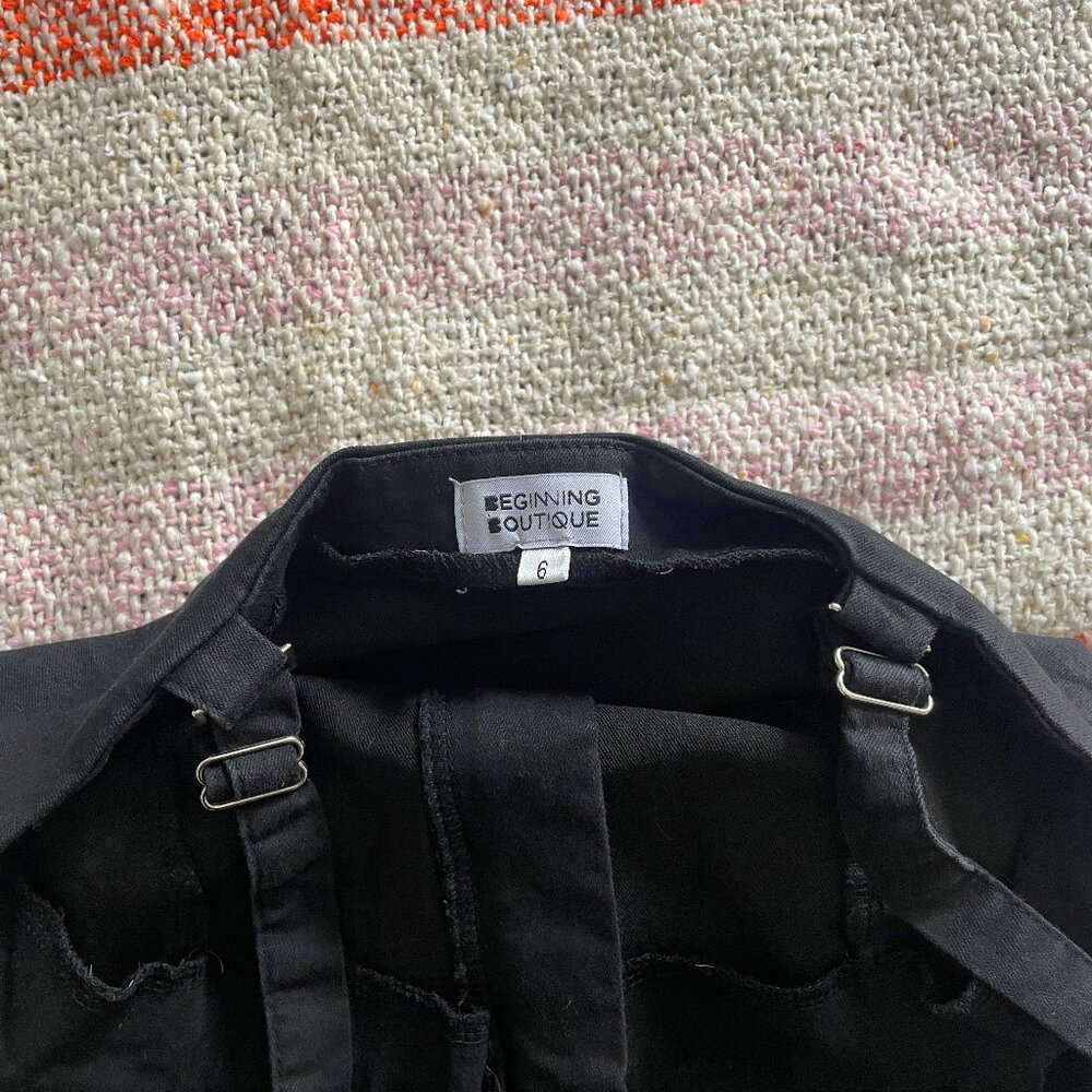 Beginning Boutique Black Utility Cargo Romper - Picture 11 of 12